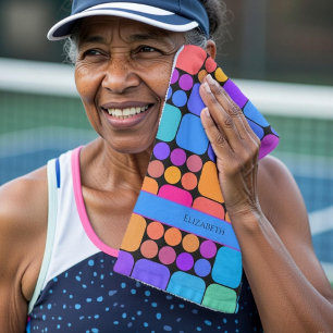 Retro Tiles Personalized   Dink Well Hand Towel