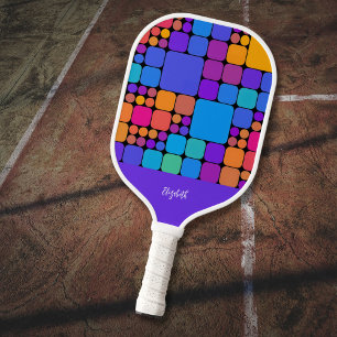 Retro Tiles Personalized Dink Well Pickleball Paddle