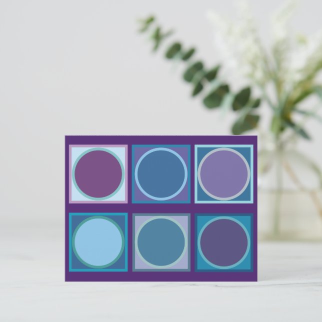 Retro Tiles (purple) Postcard (Standing Front)