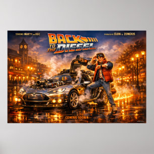 Retro Time-Travel Night Adventure Poster