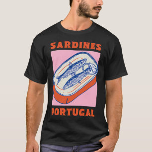 Retro Tin Can Sardines â€“ Portugal Food Art T-Shirt