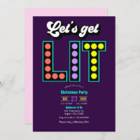 Retro Tinsel Let's Get Lit Retro Christmas Party