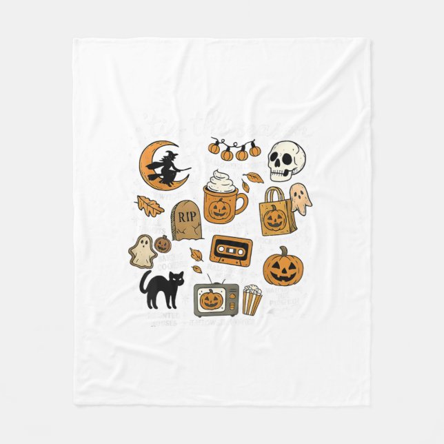 Retro Tis The Season Funny Halloween Season Fall Fleece Blanket (Front)