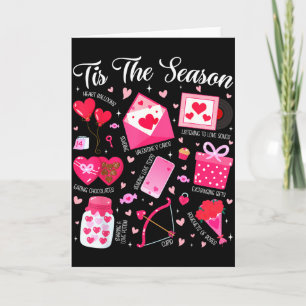 Retro Tis The Season Funny Valentine Heart Balloon Card