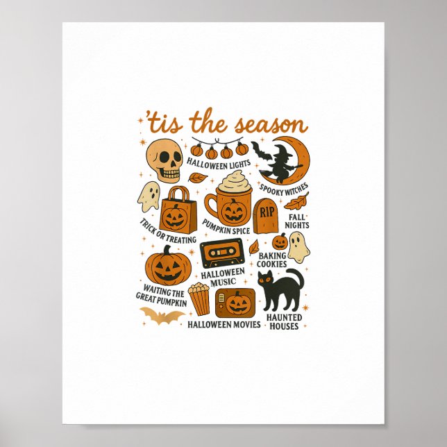 Retro Tis The Season Halloween Season Fall Poster (Front)