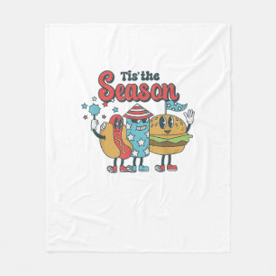 Retro Tis The Season Party In The Usa Family Fleece Blanket