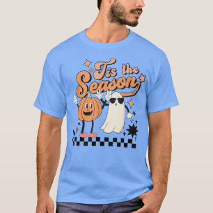 Retro Tis The Season Pumpkin And Ghost Halloween P T-Shirt