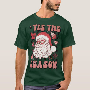 Retro Tis The Season Santa Claus Christmas Family  T-Shirt