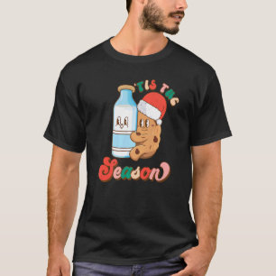Retro Tis The Season Santa Cookie Gingerbread Chri T-Shirt
