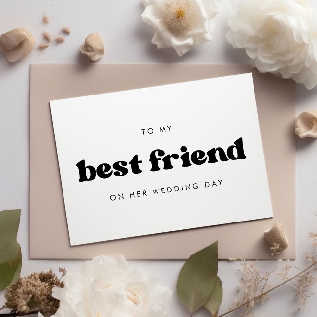Retro To my best friend on her wedding day card (Creator Uploaded)