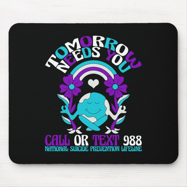 Retro Tomorrow Needs You 988 Suicide Prevention Aw Mouse Pad (Front)