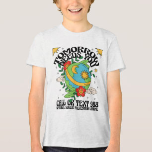 Retro Tomorrow Needs You 988 Suicide Prevention Aw Tri-Blend Shirt