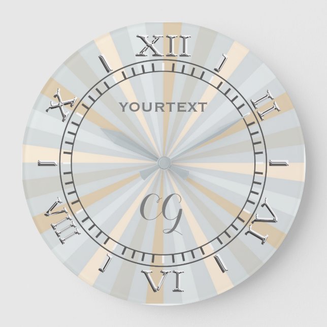 Retro Tones Harmony Classic Spinning Wheel Dial Large Clock (Front)