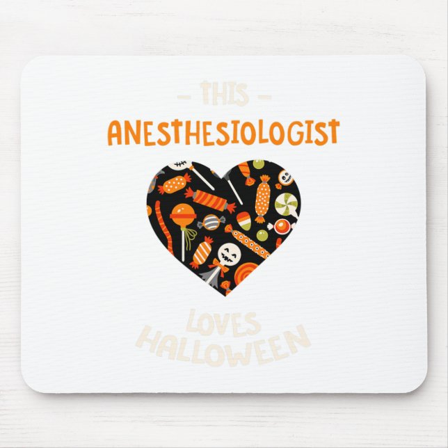 Retro Too Cute To Spook Ghost Witch Funny Hallowee Mouse Pad (Front)