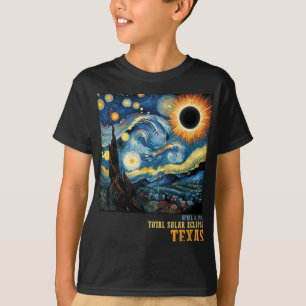 Retro Total Solar Eclipse 2024 Texas For Men Women T-Shirt