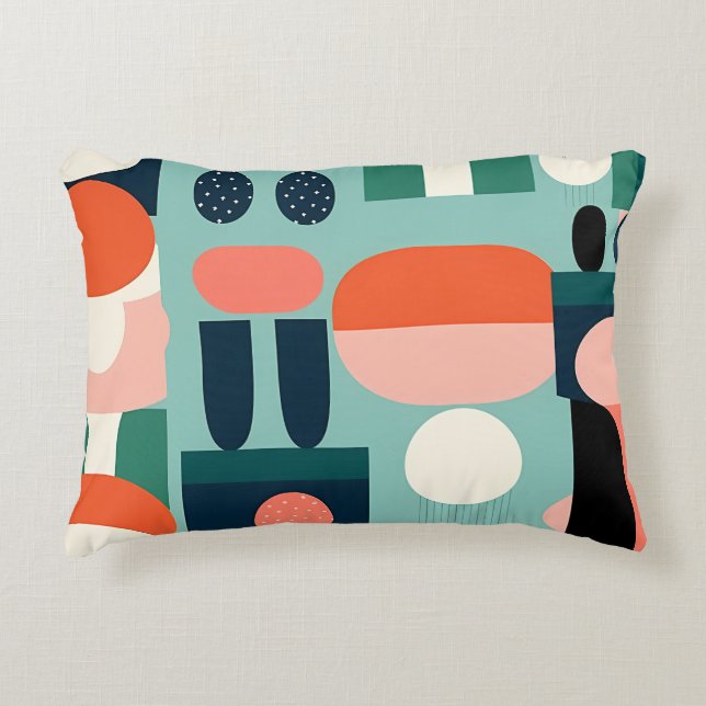 Retro Totem Geometric Pillow (Front)