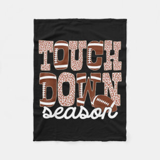Retro Touchdown Season Leopard Funny Football Game Fleece Blanket