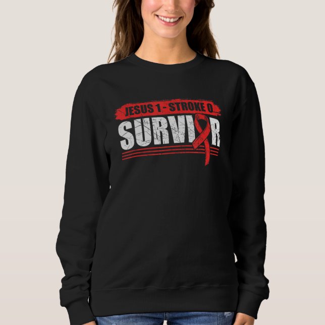 Retro Tougher Than A Stroke  Stroke Survivor Jesus Sweatshirt (Front)