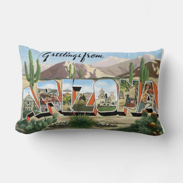 Retro Tourist Pillow Arizona (Front)