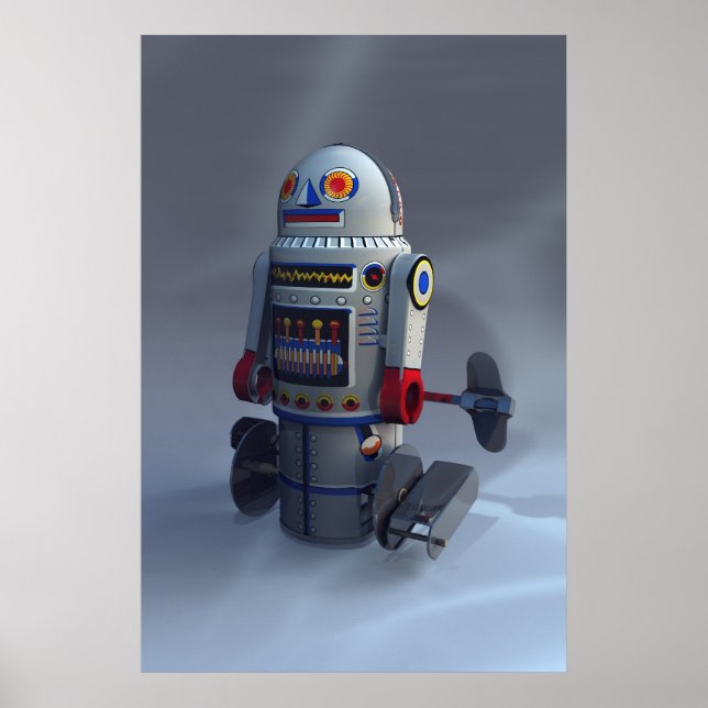 Retro Toy Robot Number 7 Print (Front)