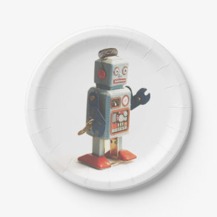 Retro Toy Robot Paper Plate