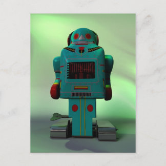 Retro Toy Robot Postcard