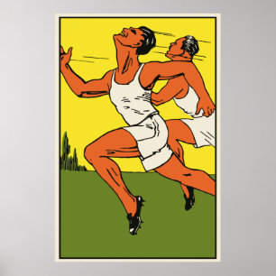 Retro track running championship ad poster