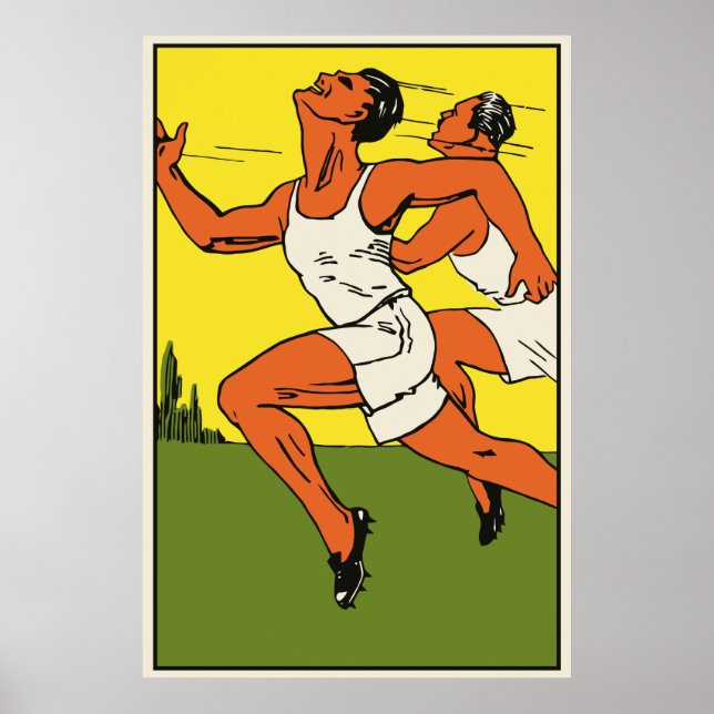 Retro track running championship ad poster (Front)
