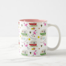 Retro Trailer & Flamingos Pattern