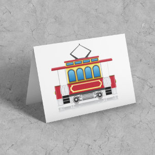 Retro Tram Illustration Card