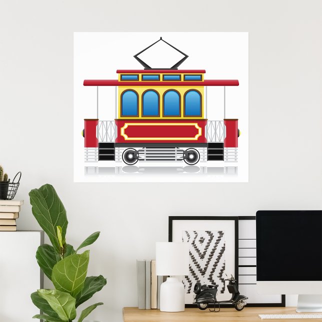 Retro Tram Illustration Poster (Creator Uploaded)