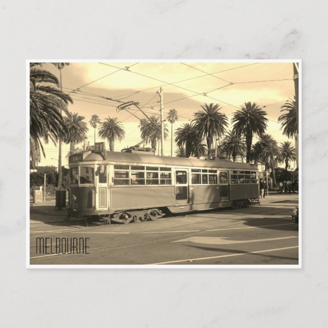 retro tram melbourne postcard (Front)