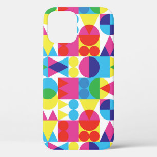 Retro transparent shapes background iPhone 12 case