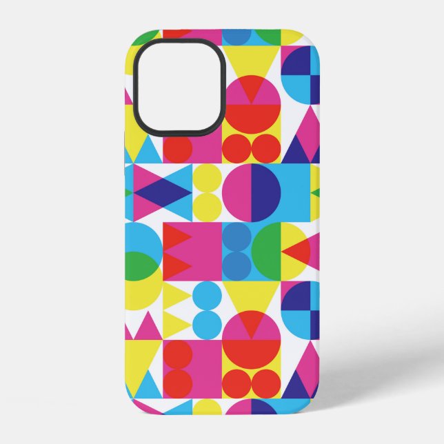 Retro transparent shapes background iPhone case (Back)