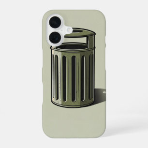 Retro Trash Can Simple iPhone 16 Case