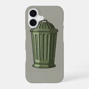 Retro Trash Can Simple iPhone 16 Case
