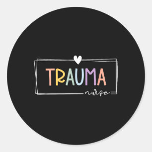 Retro Trauma Nurse Emergency Department RN and Classic Round Sticker