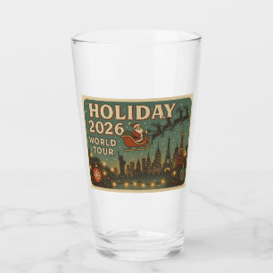 Retro Travel Christmas Mug — Holiday 2026 Glass