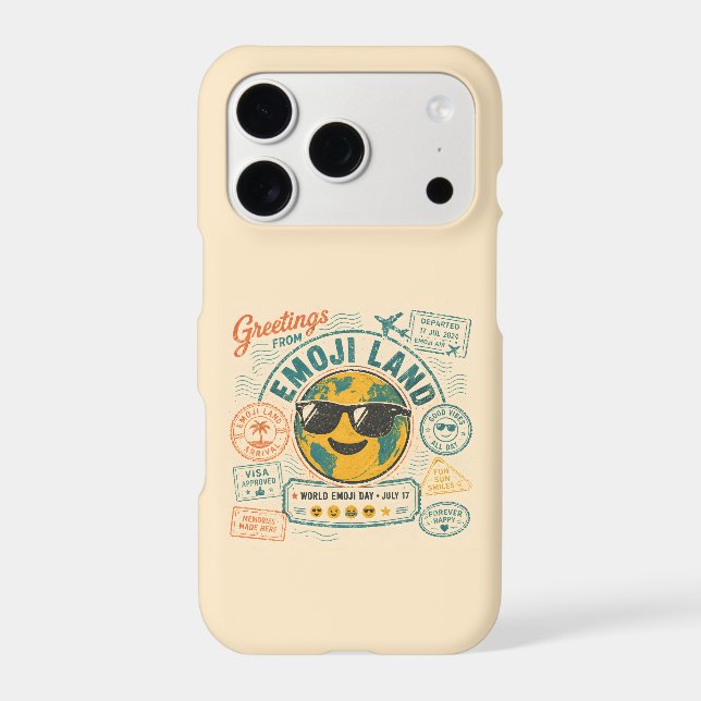Retro Travel Emoji  iPhone 17 Pro Cases (Back)