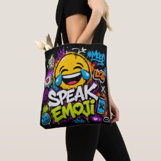 Retro Travel Emoji Reusable Shopping Bag