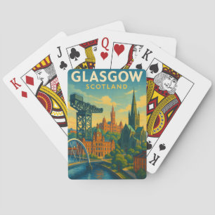 Retro Travel Glasgow Scotland Playing Cards