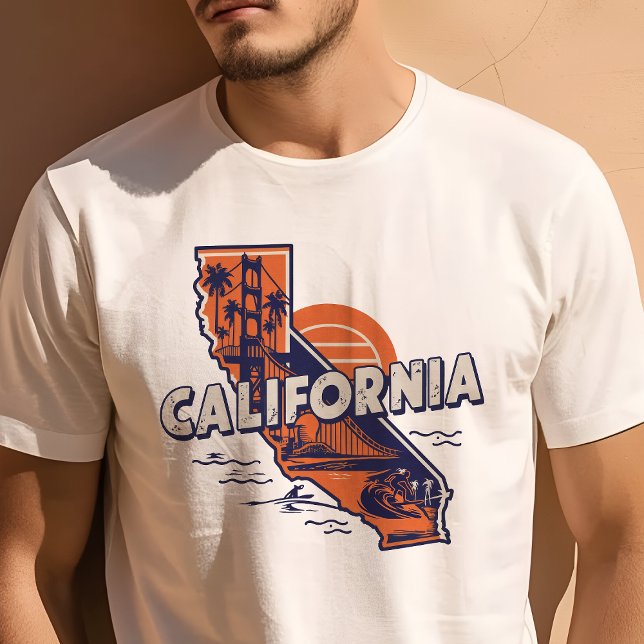 Retro Travel Iconic California Graphic T-Shirt (Creator Uploaded)
