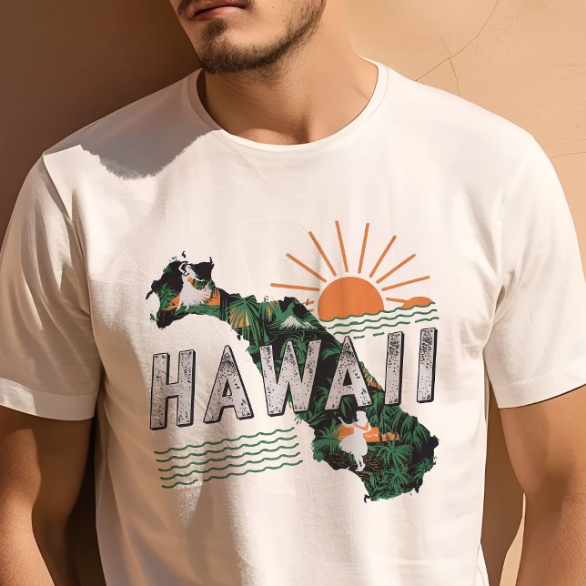 Retro Travel Iconic Hawaii Graphic T-Shirt (Creator Uploaded)