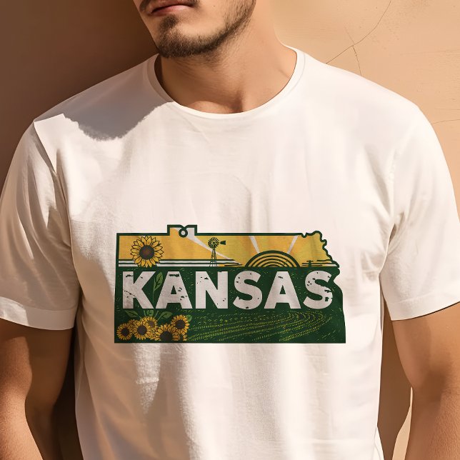 Retro Travel Iconic Kansas Graphic T-Shirt (Creator Uploaded)