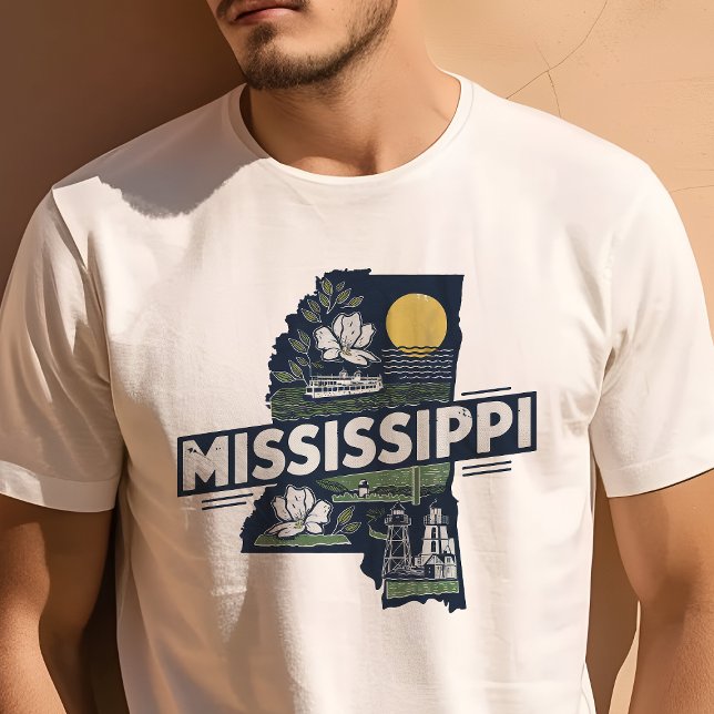 Retro Travel Iconic Mississippi Graphic T-Shirt (Creator Uploaded)