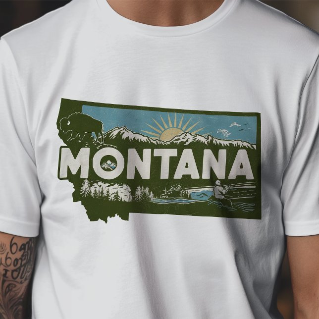 Retro Travel Iconic Montana Graphic T-Shirt (Creator Uploaded)