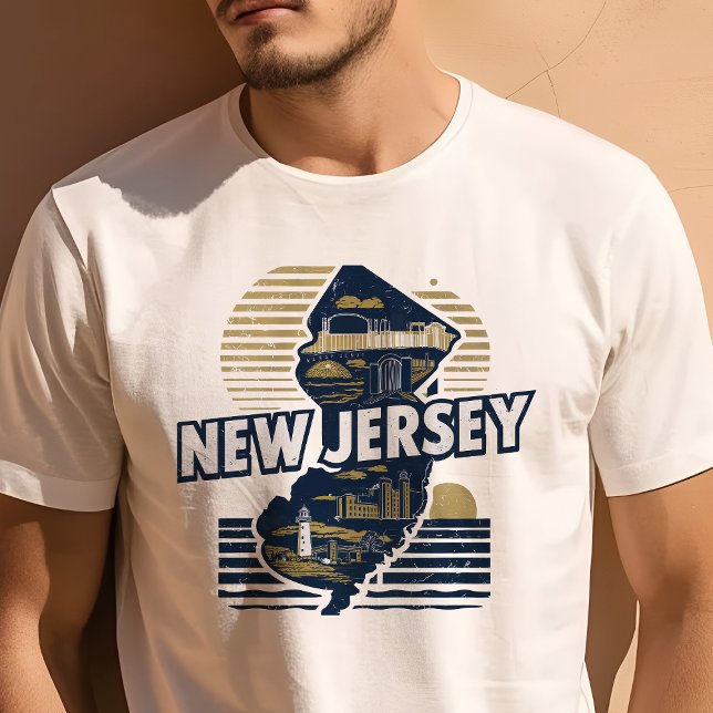 Retro Travel Iconic New Jersey Graphic T-Shirt (Creator Uploaded)