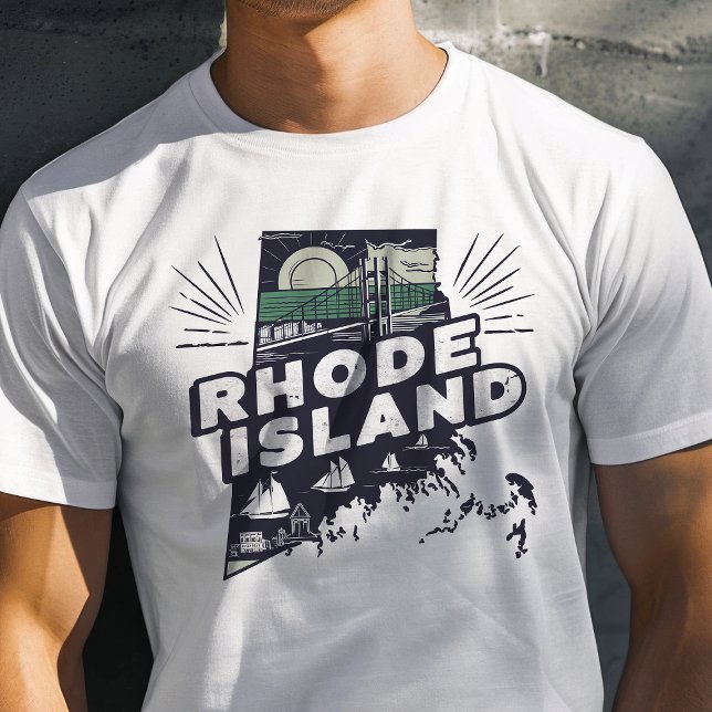 Retro Travel Iconic Rhode Island Graphic T-Shirt (Creator Uploaded)