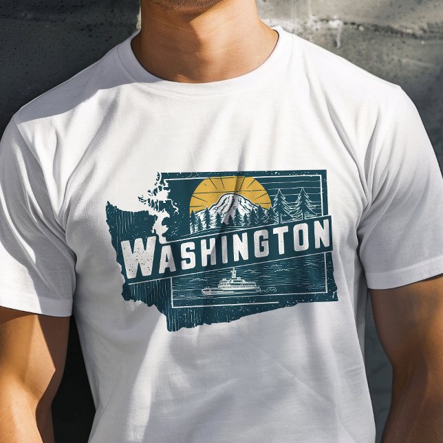 Retro Travel Iconic Washington Graphic T-Shirt (Creator Uploaded)