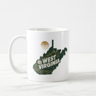 Retro Travel Iconic West Virginia Graphic Coffee Mug
